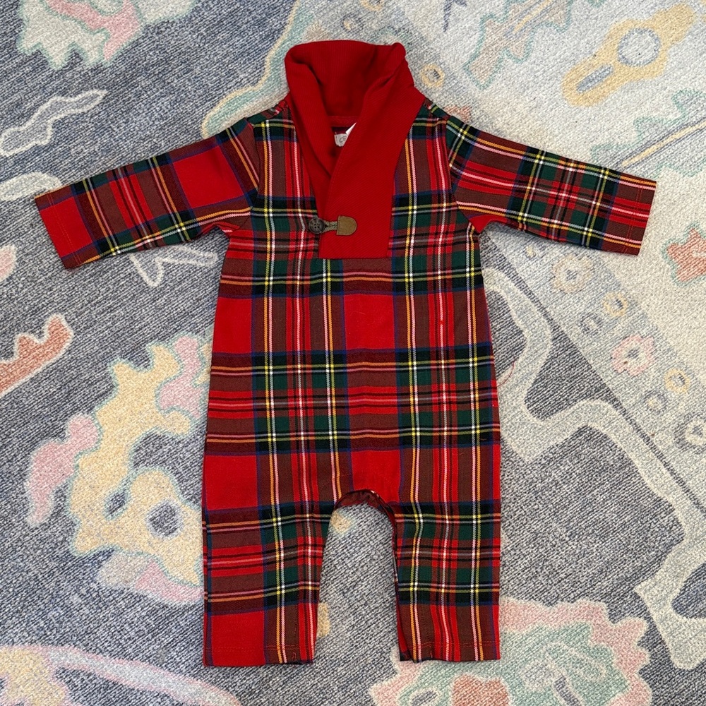 Carriage Boutique Red Plaid Infant Longall